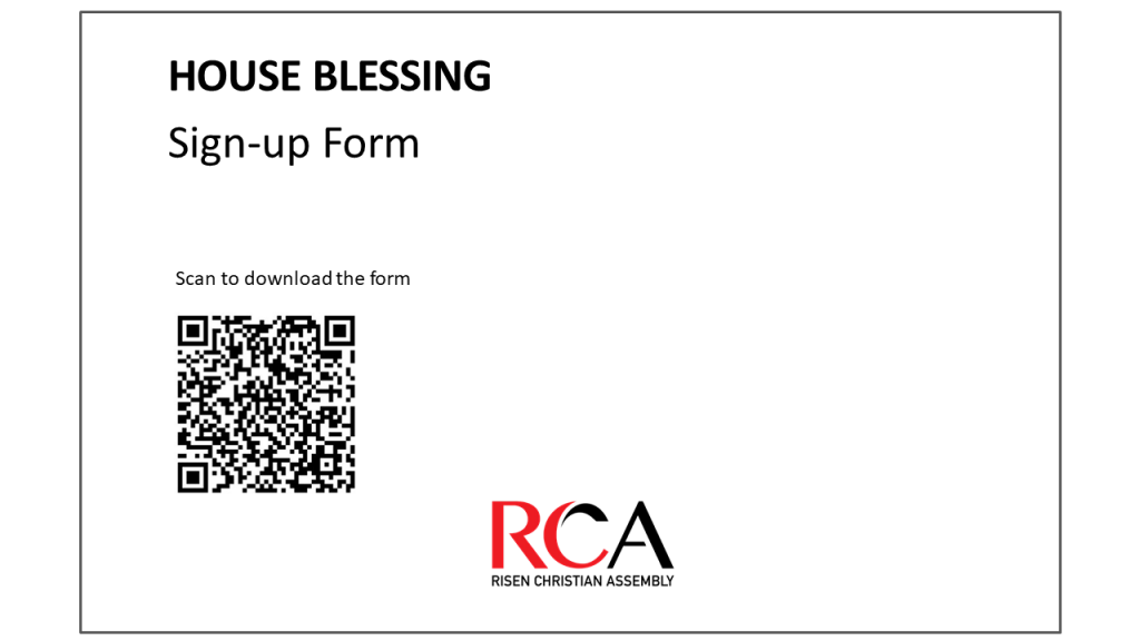 Blessing Form Application Forms – Risen Christian Assembly